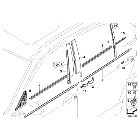 Encadrement de vitre de finition - Pièce d'origine BMW 51337060240