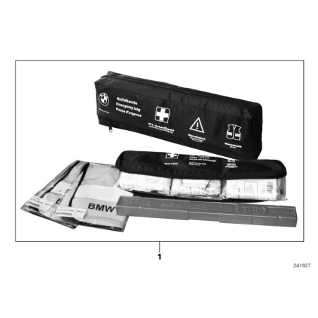 Sac de trousse de premiers secours d'urgence avec gilets de sécurité - Pièce d'origine BMW 82262210667