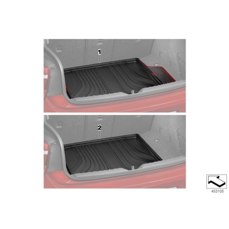 Tapis de compartiment à bagages de coffre ajusté noir - Pièce d'origine BMW 51472295245