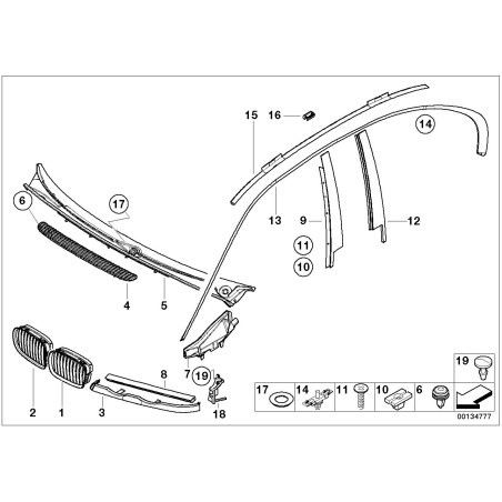 Pince de fixation droite - Pièce d'origine BMW 51138189020
