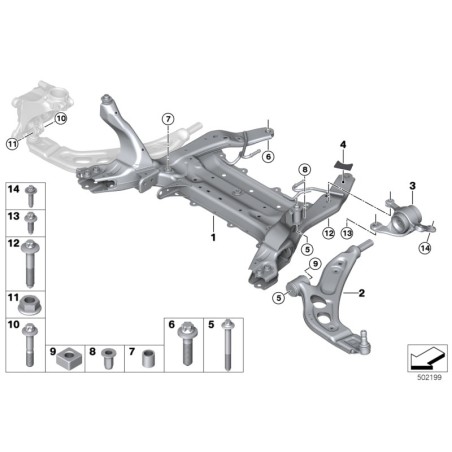 Écrou hexagonal à bride verrouillable - Pièce d'origine BMW 33306760587