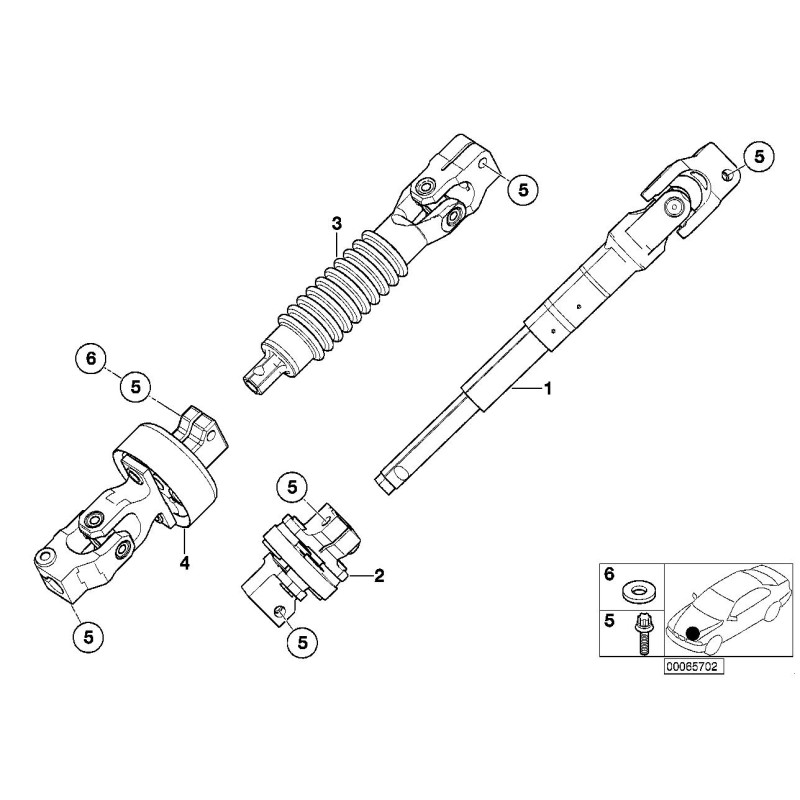 Joint de couplage flexible pour la direction - Pièce d'origine BMW 32306752957