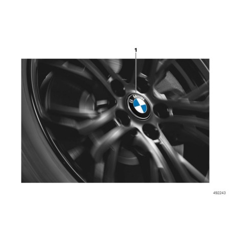 Ensemble de couvercles de moyeu de roue flottante de 65 mm - Pièce d'origine BMW 36122455269