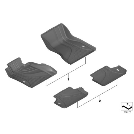 Tapis de sol avant - Pièce d'origine BMW 51472446335