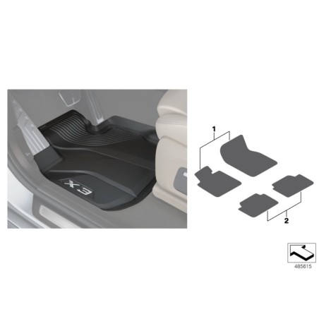 Tapis de sol avant - Pièce d'origine BMW 51472451367 Tapis de sol avant - Pièce d'origine BMW 51472451367