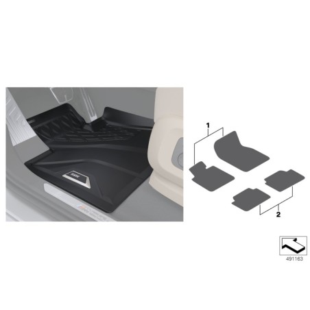 Tapis de sol arrière - Pièce d'origine BMW 51472458562 Tapis de sol arrière - Pièce d'origine BMW 51472458562