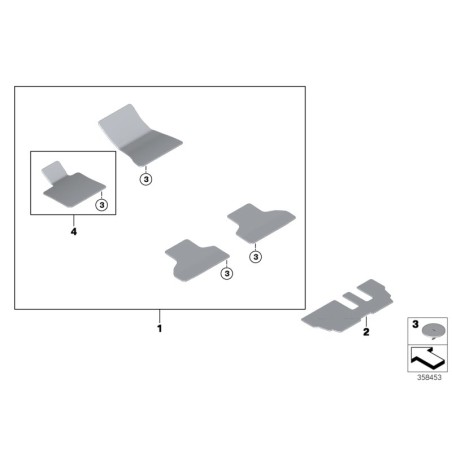 Tapis de sol côté conducteur - Pièce d'origine BMW 51477439860