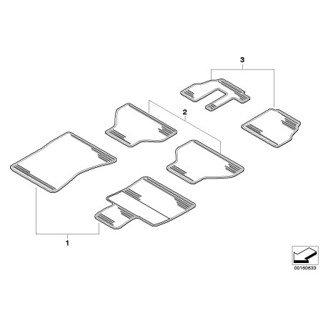 Tapis de sol toutes saisons - Pièce d'origine BMW 51472232280 Tapis de sol toutes saisons - Pièce d'origine BMW 51472232280