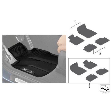 Tapis de sol arrière toutes saisons - Pièce d'origine BMW 51472451586 Tapis de sol arrière toutes saisons - Pièce d'origine BMW 51472451586
