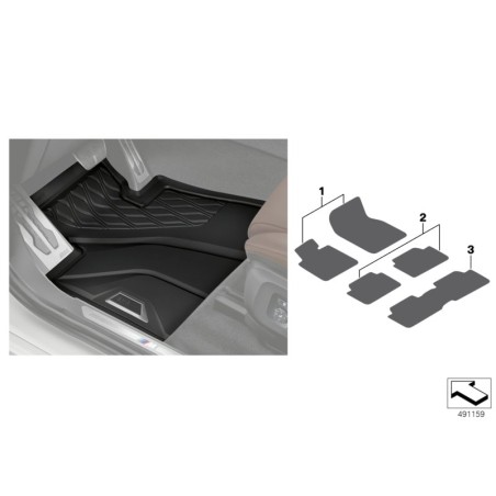 Tapis de sol arrière toutes saisons - Pièce d'origine BMW 51472458554 Tapis de sol arrière toutes saisons - Pièce d'origine BMW 51472458554