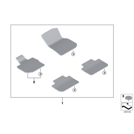 Tapis de sol - Anthracite - Pièce d'origine BMW 51477491450