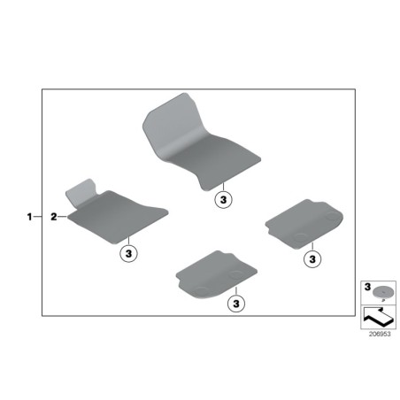 Tapis de sol Anthrazit - Pièce d'origine BMW 51477220450 Tapis de sol Anthrazit - Pièce d'origine BMW 51477220450