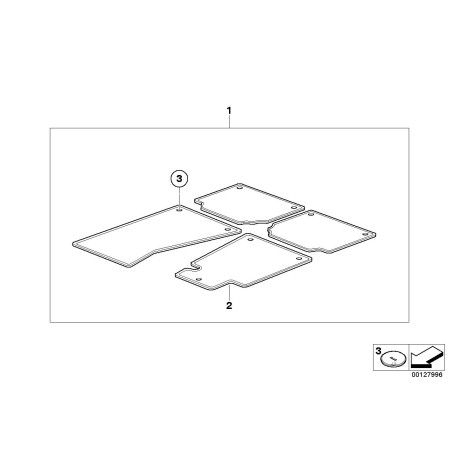 Tapis de sol beige - Pièce d'origine BMW 51479117181