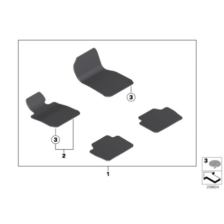 Tapis de sol - Pièce d'origine BMW 51477426315