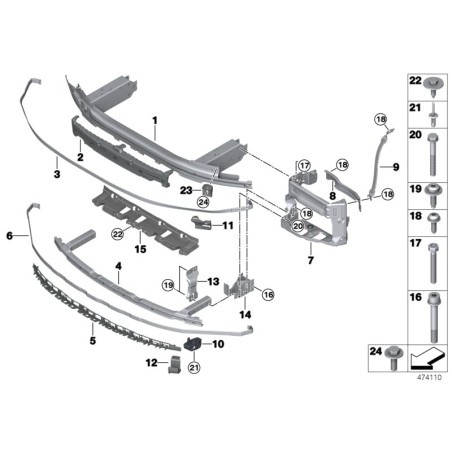 Amortisseur en mousse de pare-chocs - Pièce d'origine BMW 51117385286 Amortisseur en mousse de pare-chocs - Pièce d'origine BMW 51117385286