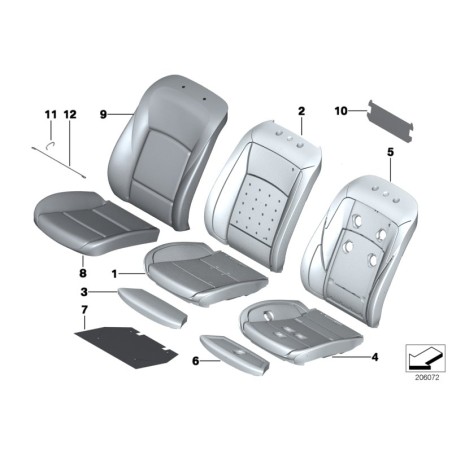 Assise de base en mousse pour siège - Pièce d'origine BMW 52106981764