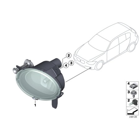 Assemblage de lampe antibrouillard droite - Pièce d'origine BMW 63177248912