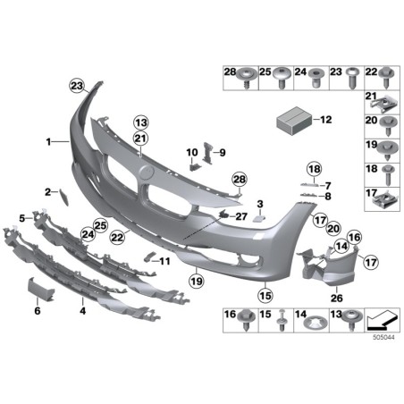 Support de lampe antibrouillard - Pièce d'origine BMW 51117266198