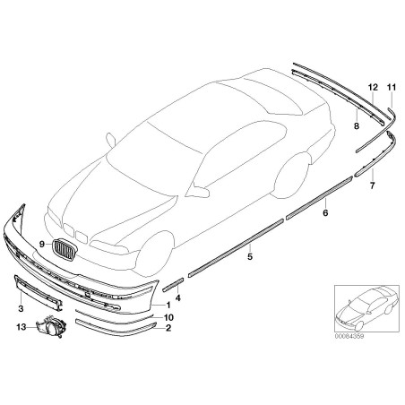 Assemblage de feu antibrouillard gauche - Pièce d'origine BMW 63176900221