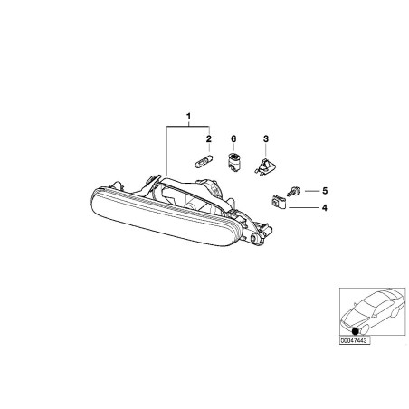 Assemblage de feu antibrouillard droit - Pièce d'origine BMW 63178361952