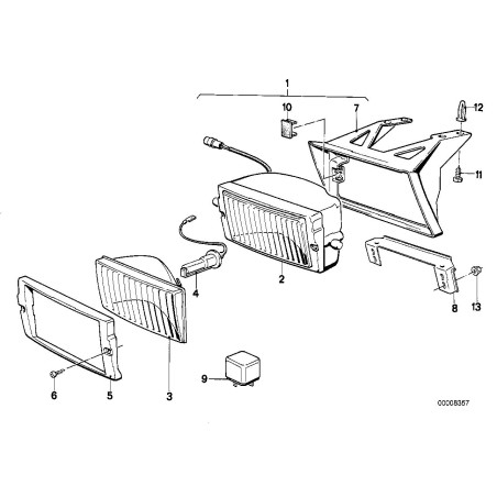Support de feu antibrouillard - Pièce d'origine BMW 63171376916