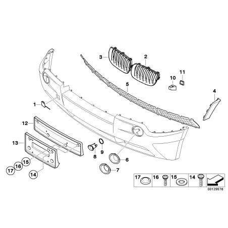 Ensemble de couvercles de feux antibrouillard - Pièce d'origine BMW 51113402495/51113402496 Ensemble de couvercles de feux antibrouillard - Pièce d'origine BMW 51113402495/51113402496