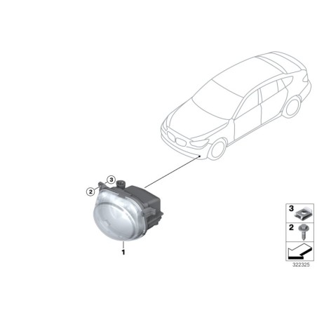 Feu de brouillard LED - Pièce d'origine BMW 63177311294