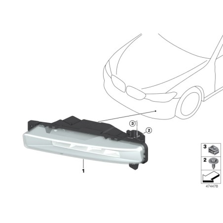 Feu antibrouillard LED côté gauche - Pièce d'origine BMW 63177349131