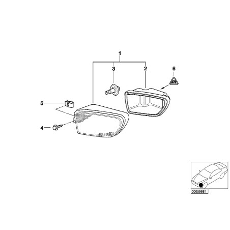 Feu antibrouillard gauche E39 Z3 - Pièce d'origine BMW 63178377941