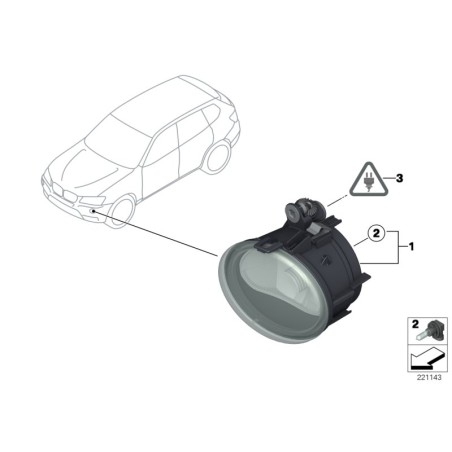 Feu antibrouillard - Droit - F25 F15 - Pièce d'origine BMW 63177238790