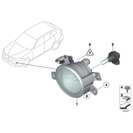 Feu antibrouillard droit - Pièce d'origine BMW 63176924656