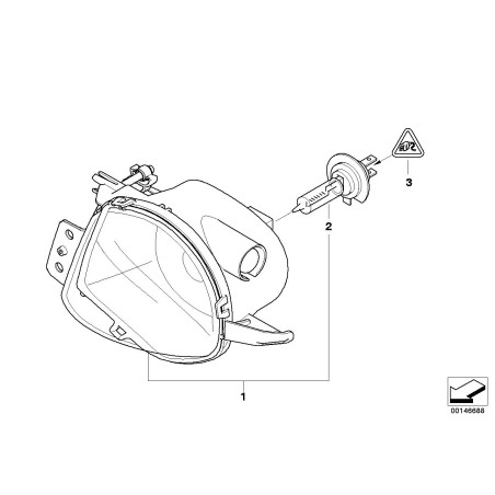 Feu antibrouillard droit - Pièce d'origine BMW 63176948374