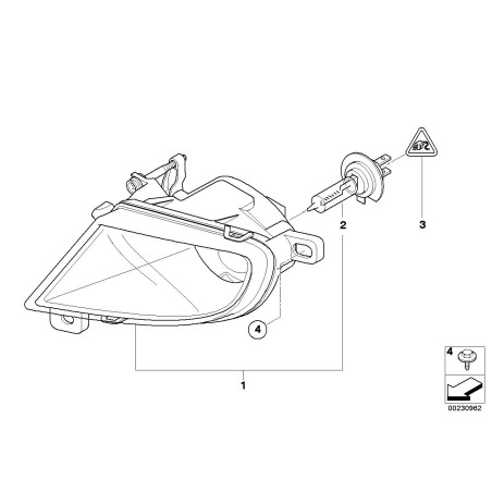 Feu antibrouillard droit - Pièce d'origine BMW 63177177712