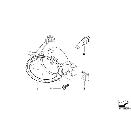 Feu antibrouillard - Droit - Pièce d'origine BMW 63177897188