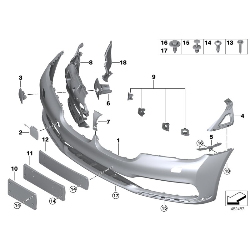 Support de fixation de feu antibrouillard gauche N/S - Pièce d'origine BMW 51117357229 Support de fixation de feu antibrouillard gauche N/S - Pièce d'origine BMW 51117357229