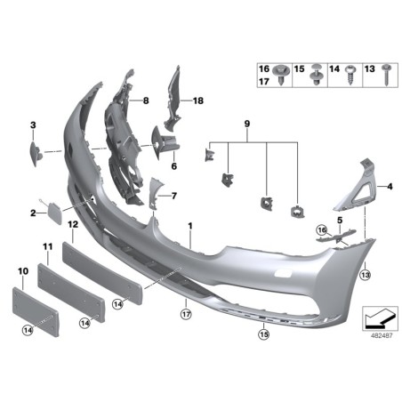 Support de fixation de feu antibrouillard Paire gauche + droite - Pièce d'origine BMW 51117357230/51117357229