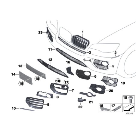 ensemble gauche et droit - Pièce d'origine BMW 51117325725/51117325726 ensemble gauche et droit - Pièce d'origine BMW 51117325725/51117325726