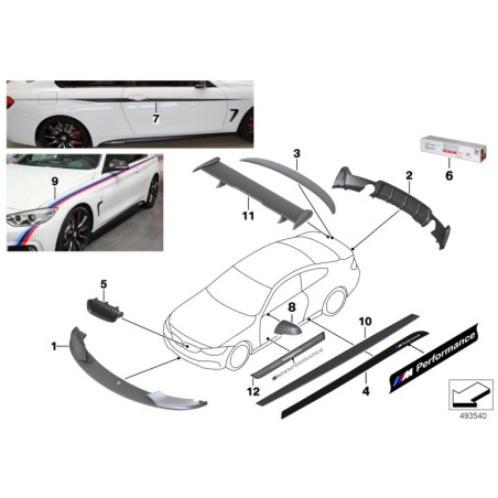 Bandes d'accentuation en feuille - Pièce d'origine BMW 51142457658