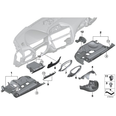 Boîte pliante côté conducteur - Pièce d'origine BMW 51459236583