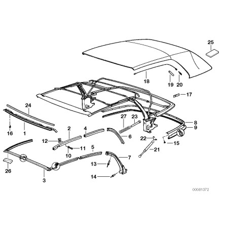 Amortisseur de capote pliante - Pièce d'origine BMW 54318135313 Amortisseur de capote pliante - Pièce d'origine BMW 54318135313