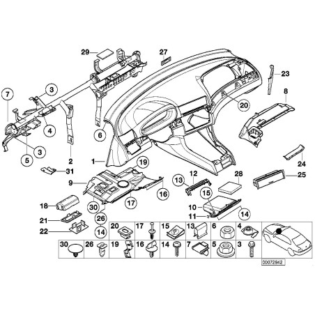 Garniture de plancher gauche - Pièce d'origine BMW 51457002608