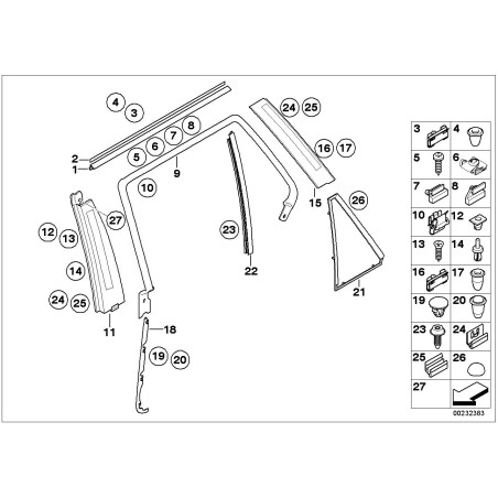 Cadre - Pièce d'origine BMW 51348402575 Cadre - Pièce d'origine BMW 51348402575