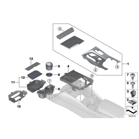 Plateau de rangement de cadre - Pièce d'origine BMW 51169330629