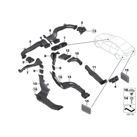 Grille d'air frais centrale 64229347436