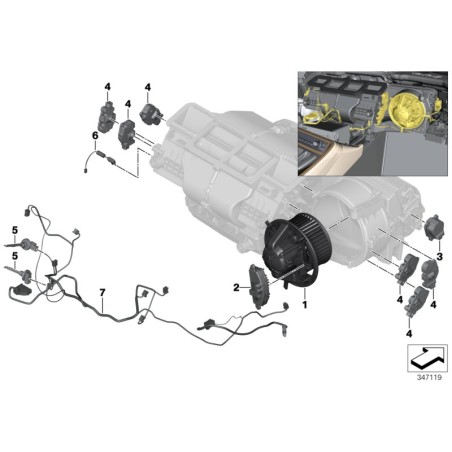 Actionneur de ventilation d'air frais - Pièce d'origine BMW 64119339246