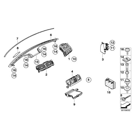 Grille d'aération arrière fraîche - Pièce d'origine BMW 64226954953