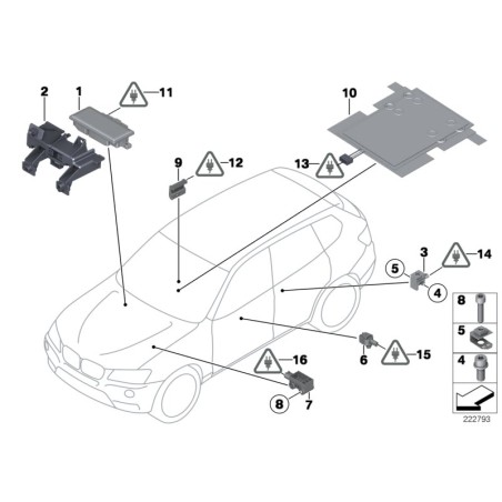 Capteur d'accélération d'airbag avant - Pièce d'origine BMW 65779224176