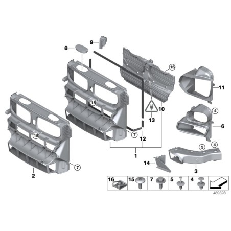 Panneau avant de canalisation d'air - Pièce d'origine BMW 51647177878 Panneau avant de canalisation d'air - Pièce d'origine BMW 51647177878