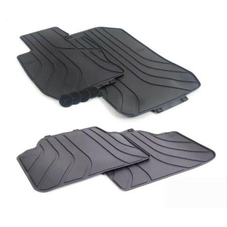 Tapis en caoutchouc noir pour le sol avant et arrière - Paire - Pièce d'origine BMW 51472336599/51472311000