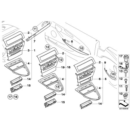 Insert de cendrier avant - Pièce d'origine BMW 51168208722